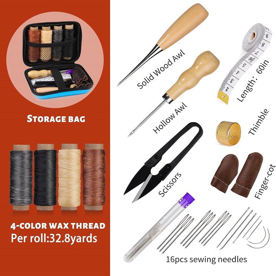 BUDDUR Leather Sewing Tools Ki - огляд і ціна Leatherwork Kit