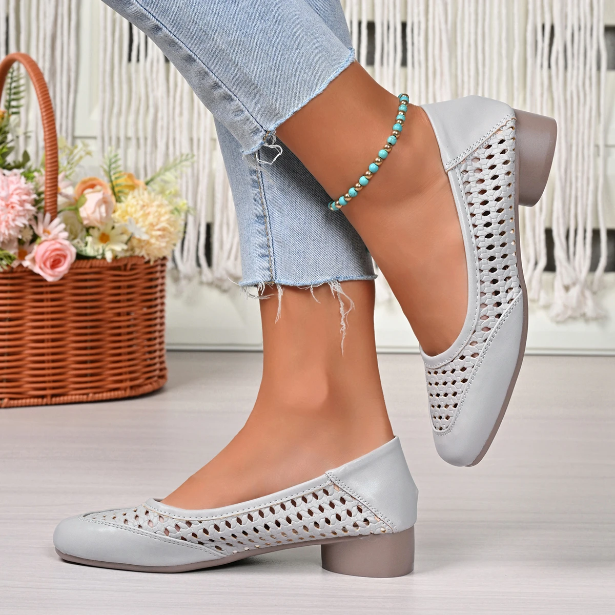 Summer Cutout Flat Pumps Non-s - огляд і ціна Leather Work Oxfords