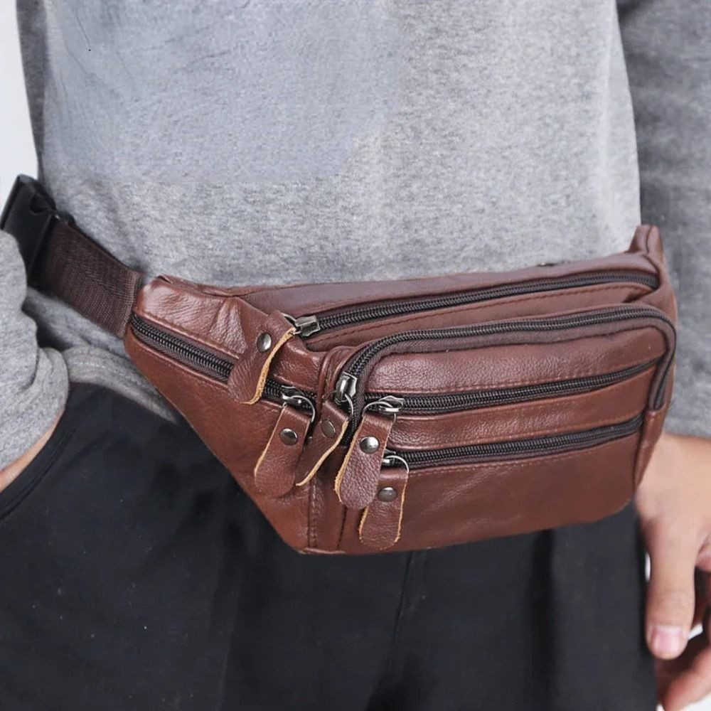 Zipper PU Leather Men's Waist  - огляд і ціна Leatherwork Wallet