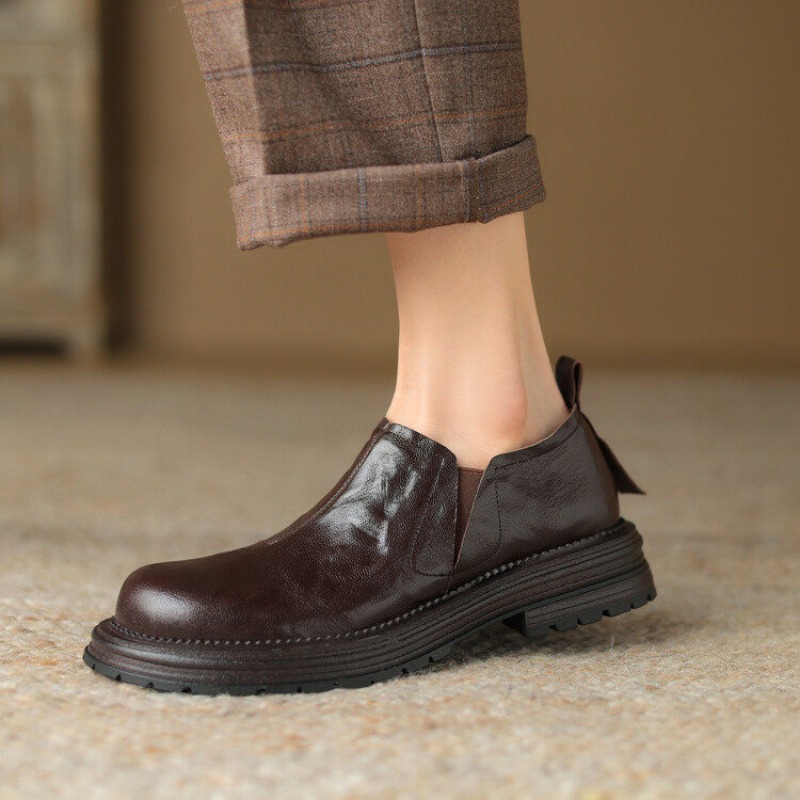 British Style Round Toe Genuin - огляд і ціна Leather Work Oxfords